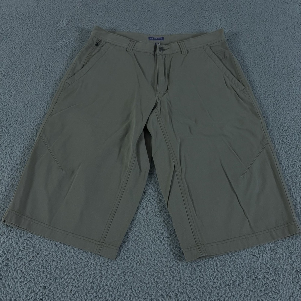 Ibex Shorts Mens 32 Beige Chino 15" Organic Cotton Utility Baggy Hiking Outdoor